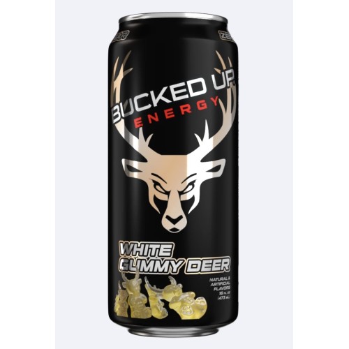 Bucked Up, PREMIUM Энергетический напиток, вкус White gummy deer (Белый мармелад в форме оленей), 473 мл